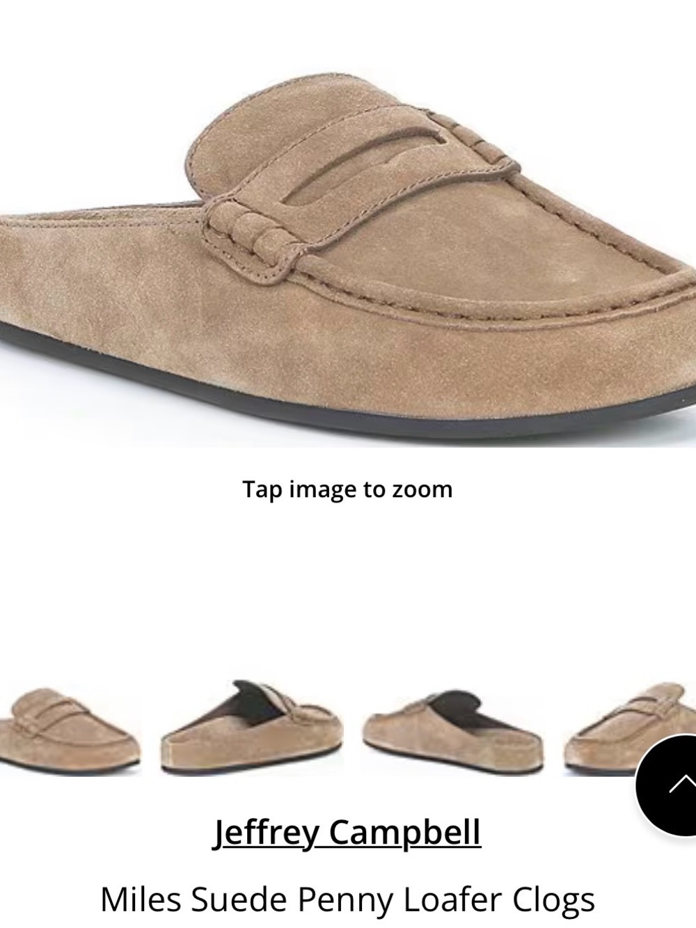 Jeffrey Campbell Tan Suede Slip-On Penny Loafer Mule